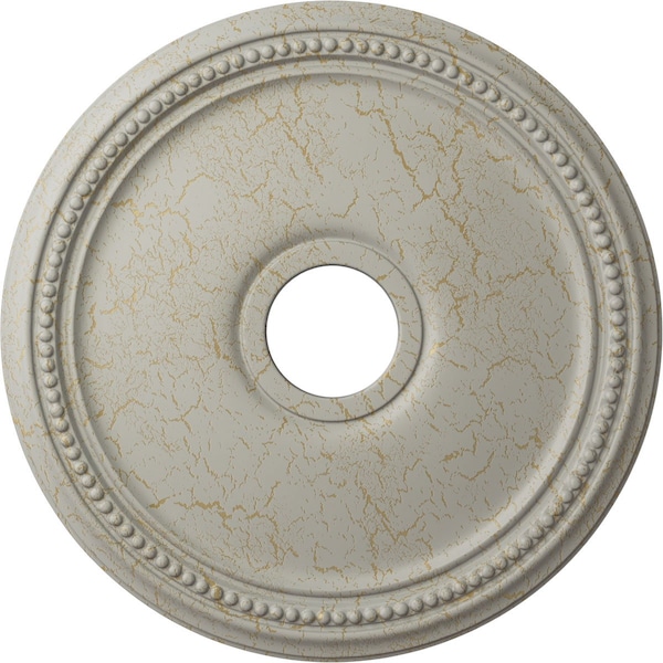 Ekena Millwork Diane Ceiling Medallion (Canopies up to 5 3/8"), 18"OD x 3 5/8"ID x 1 1/8"P, Pot of Cream Crackle CM18DIPCC - main